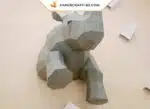3D origami wall-mounted half rhinoceros papercraft, back view