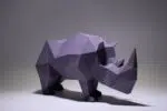 Papercraft de rhinocéros simpliste en origami 3D