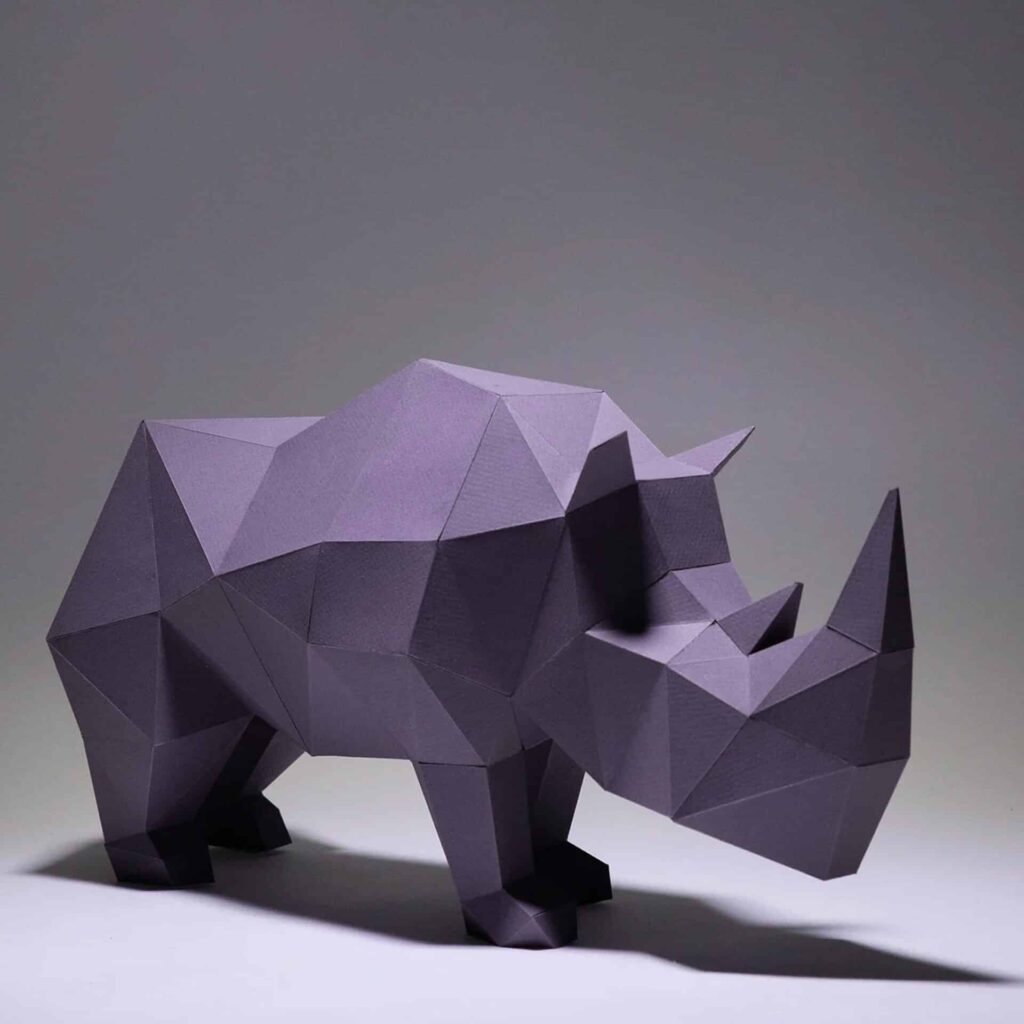 Papercraft rhinoceros in 3D origami Papercraft rhinoceros in 3D origami