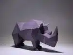 Papercraft de rhinocéros simpliste en origami 3D