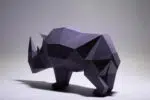Papercraft de rhinocéros simpliste en origami 3D