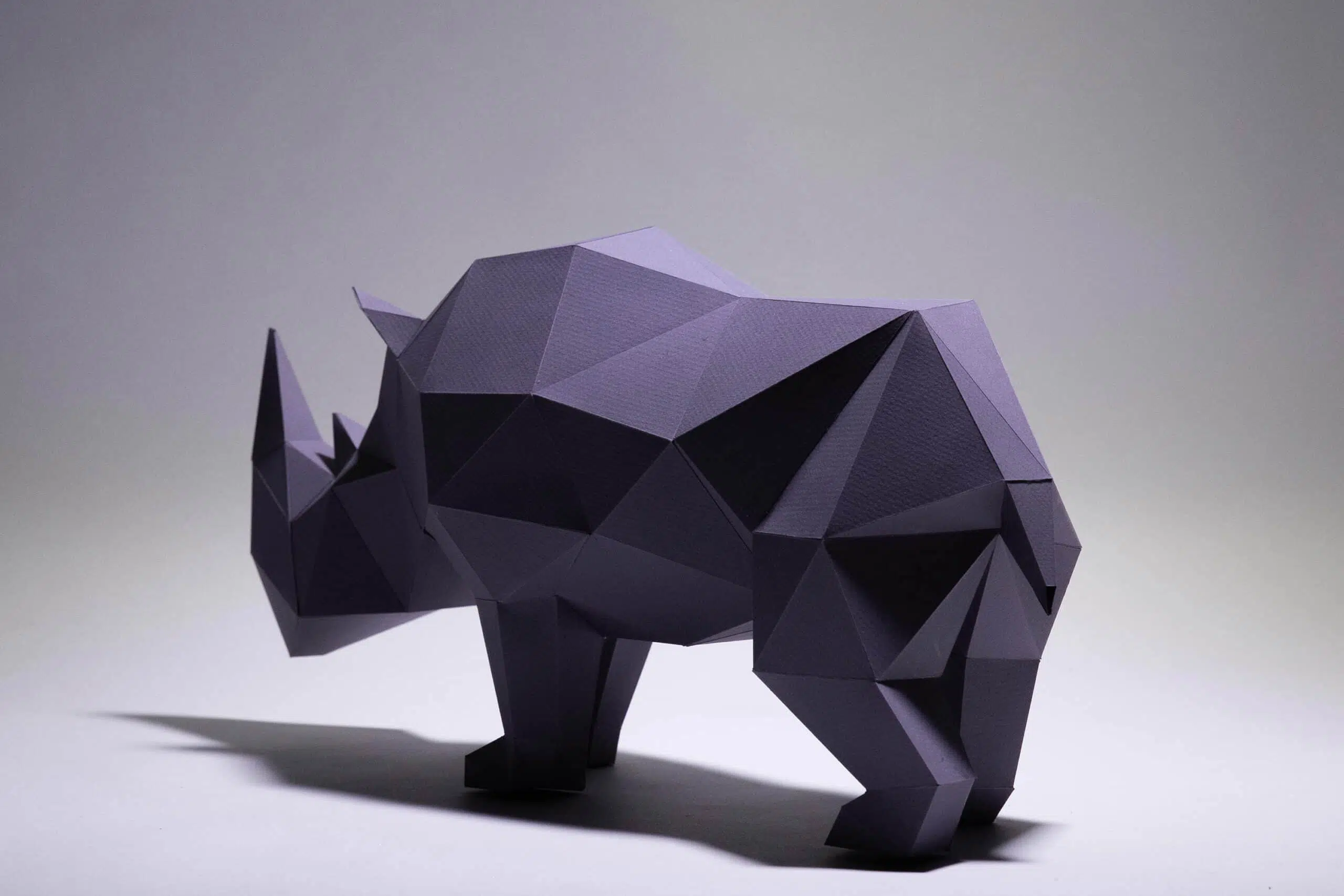 Papercraft Rhinocéros origami papier 3D