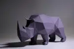 Papercraft de rhinocéros simpliste en origami 3D