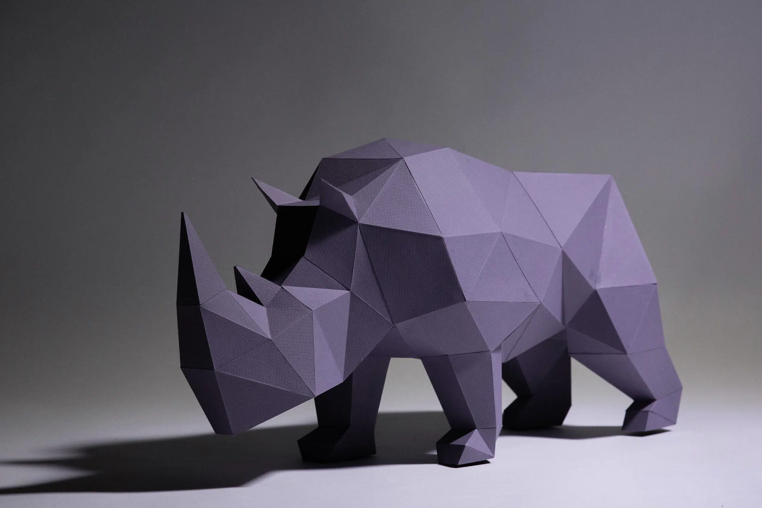 Papercraft Rhinocéros origami papier 3D
