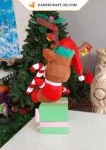 Papercraft of Rudolph the reindeer in 3D origami