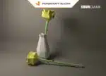 3D Origami Papercraft Rose with Matching Vase