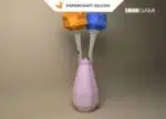 3D Origami Papercraft Rose with Matching Vase