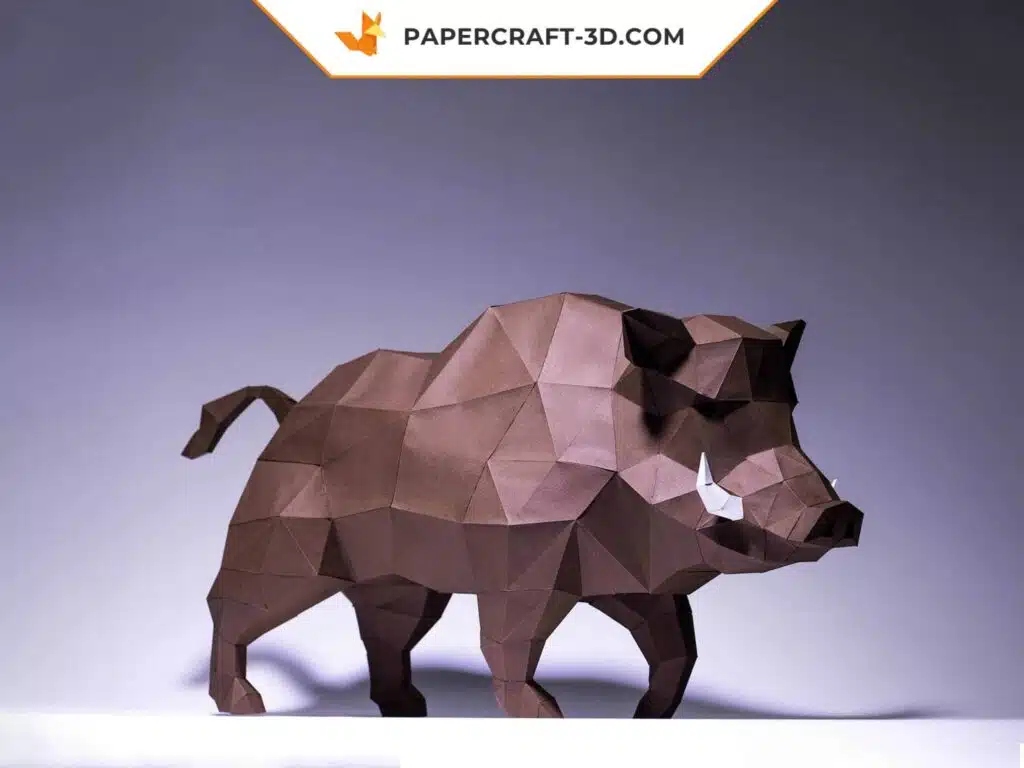 Papercraft Sanglier origami papier 3D modèle numérique à télécharger