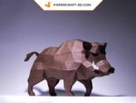 Papercraft of wild boar in 3D origami