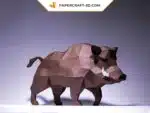 Papercraft Sanglier origami papier 3D modèle numérique à télécharger