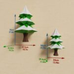 Papercraft Christmas tree in 3D origami
