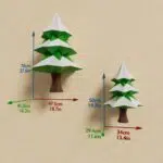 Papercraft sapin de Noël en origami papier 3D DIY pour décoration de fêtes, weergave 2