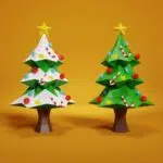 Papercraft sapin de Noël en origami papier 3D DIY pour décoration de fêtes, weergave 3