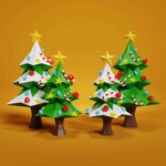 Papercraft Christmas tree in 3D origami
