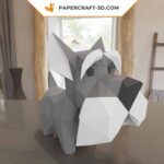 Papercraft schnauzer en origami 3D