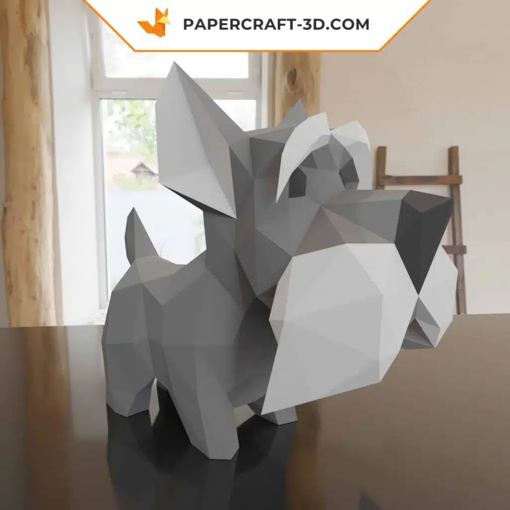 Papercraft Schnauzer als 3D-Origami
