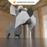 Papercraft Schnauzer als 3D-Origami