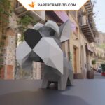 Papercraft schnauzer en origami 3D