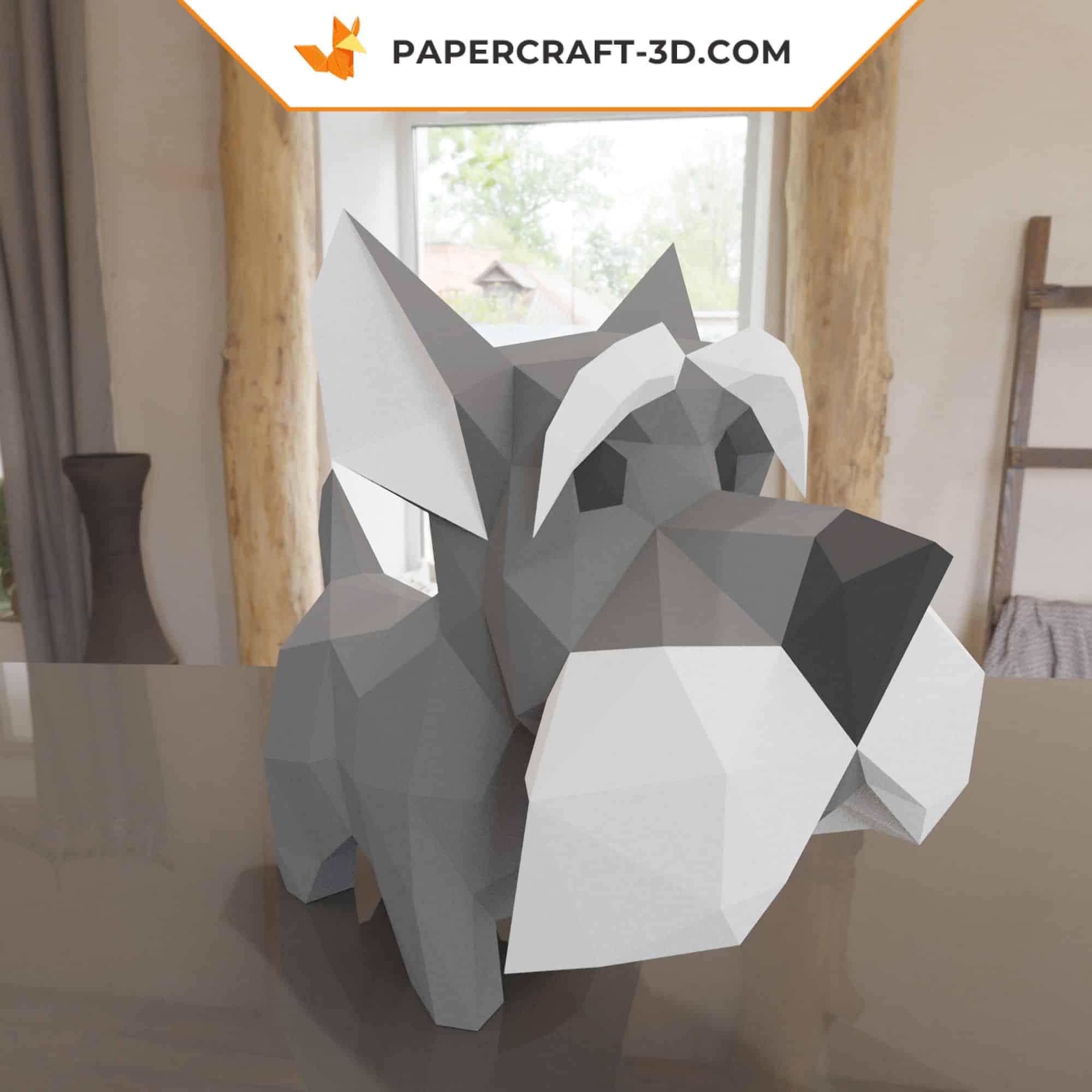 Papercraft schnauzer in 3D origami Papercraft schnauzer in 3D origami