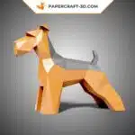 Papercraft Schnauzer en origami papier 3D à imprimer, weergave 2