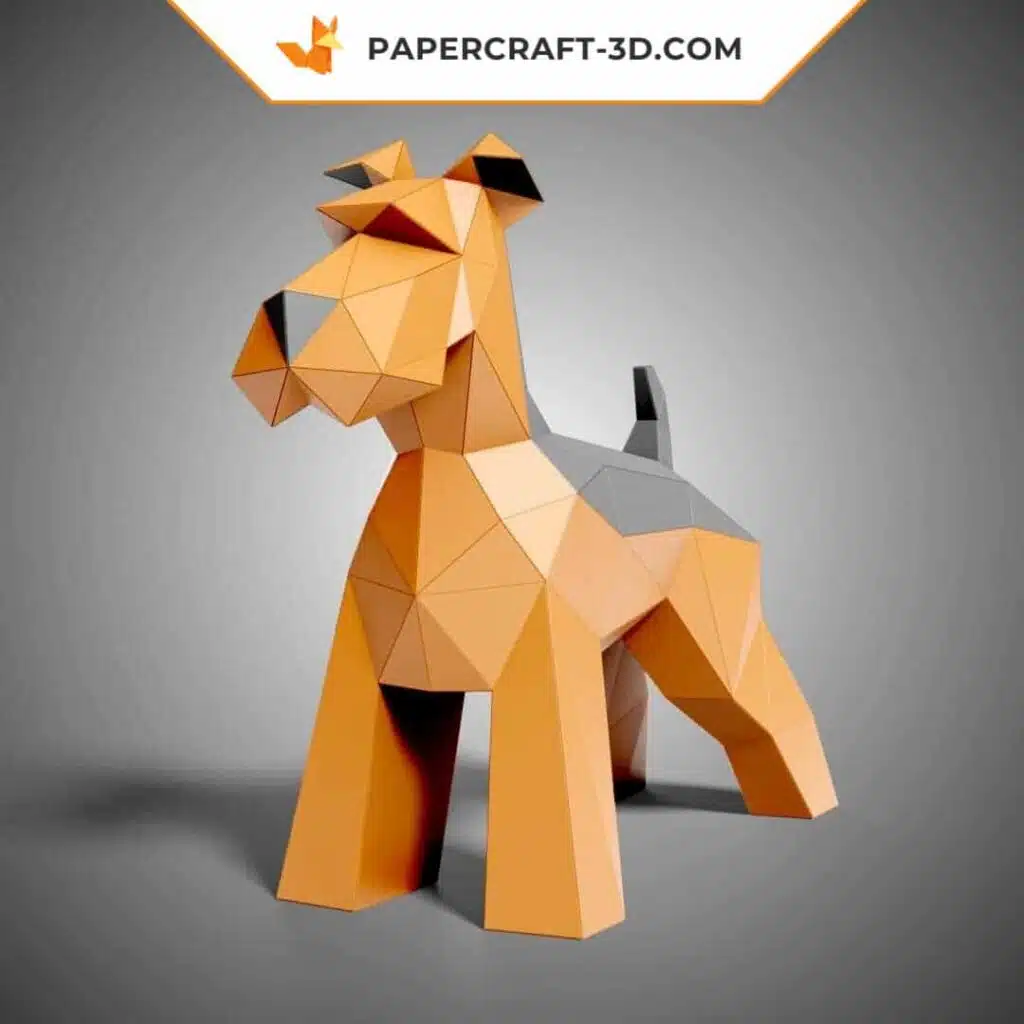 Schnauzer papercraft 3D staand