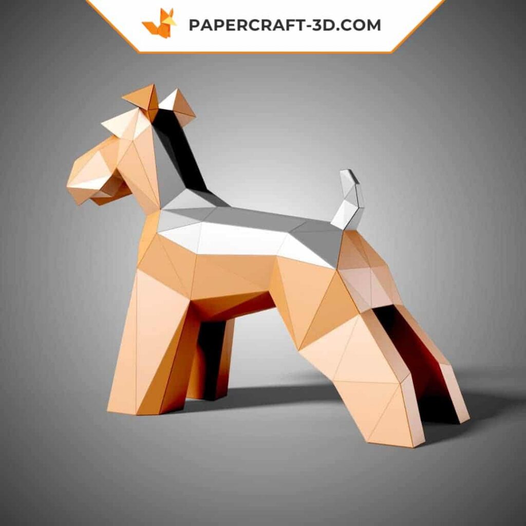 Papercraft di schnauzer in origami