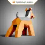 Papercraft Schnauzer en origami papier 3D à imprimer, weergave 4