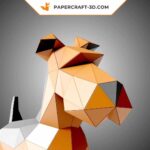 papercraft de schnauzer en origami