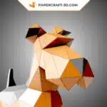 Papercraft Schnauzer en origami papier 3D à imprimer, weergave 5