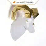 Papercraft sculpture de bélier en papier 3D, modèle PDF imprimable, weergave 4