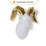 Papercraft sculpture de bélier en papier 3D, modèle PDF imprimable, weergave 5