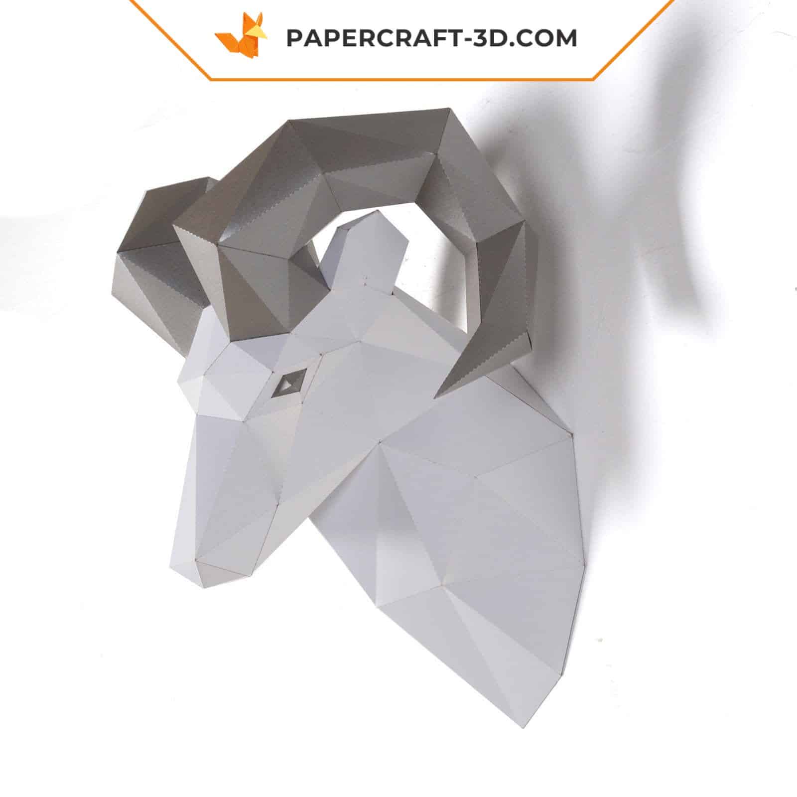 Papercraft ram in 3D origami