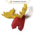 Papercraft deer head in 3D origami