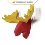 Papercraft sculpture de cerf en papier 3D, modèle PDF à imprimer, weergave 5