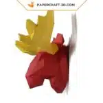 Papercraft sculpture de cerf en papier 3D, modèle PDF à imprimer, weergave 6