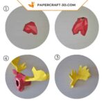 Papercraft deer head in 3D origami