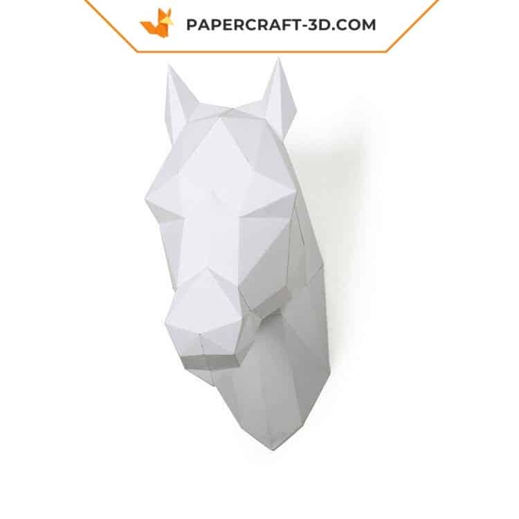 Papercraft horse in 3D origami