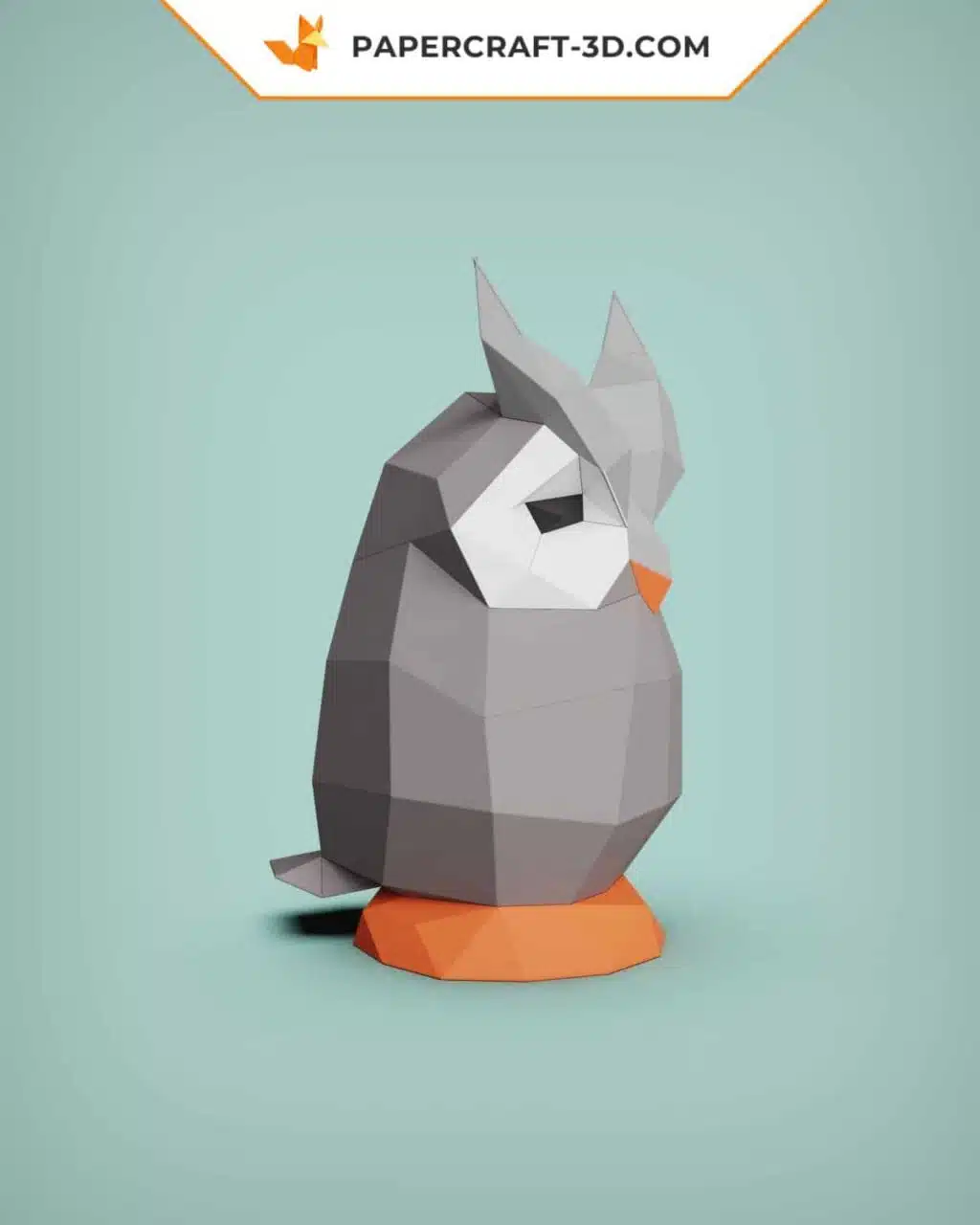 Papercraft sculpture de chouette en papier 3D à imprimer, weergave 2