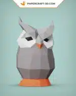 Papercraft sculpture de chouette en papier 3D à imprimer, weergave 6
