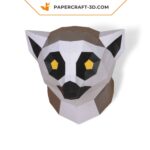 Papercraft lemur in 3D origami
