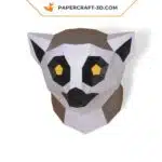 Papercraft sculpture de lémur en papier 3D, modèle PDF imprimable, weergave 2