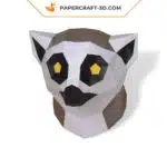 Papercraft sculpture de lémur en papier 3D, modèle PDF imprimable