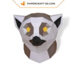 Papercraft lemur in 3D origami