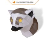 Papercraft lemur in 3D origami