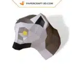 Papercraft sculpture de lémur en papier 3D, modèle PDF imprimable, weergave 6