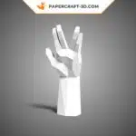 Papercraft sculpture de main en papier 3D à imprimer, weergave 2