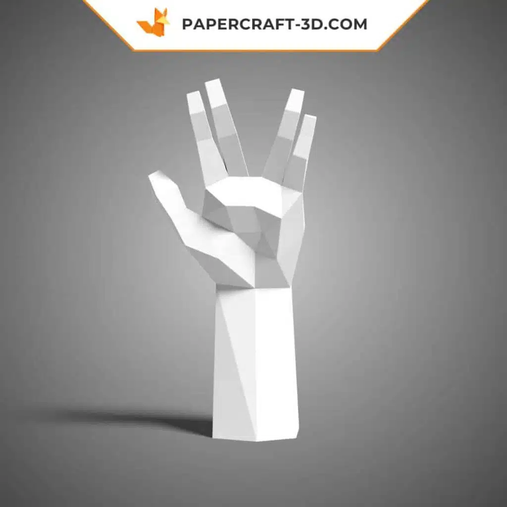 3D Origami Papercraft Hand