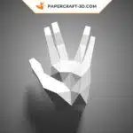 Papercraft sculpture de main en papier 3D à imprimer, weergave 4