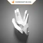 Papercraft sculpture de main en papier 3D à imprimer, weergave 6