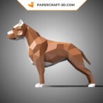Papercraft Pit Bull in origami 3D